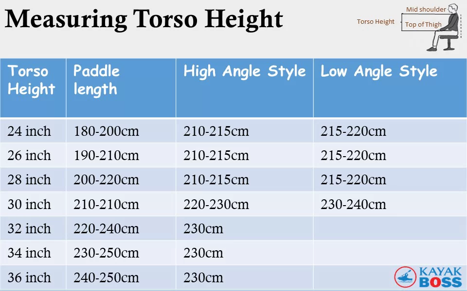Measuring torso height for kayak selection
