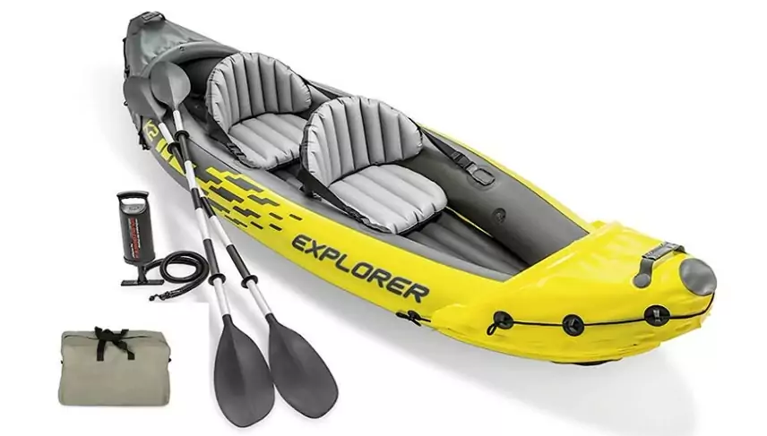 SHENYIFAA Inflatable Kayaks Explorer K2 Water Sport Portable Fishing Boat Double Person PVC Boat Kayaks