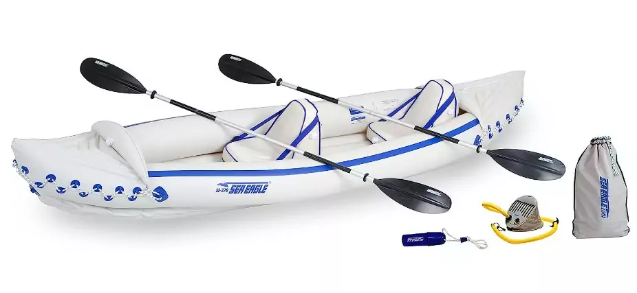 Sea Eagle 3 Person Inflatable Portable Sport Kayak Canoe Paddles