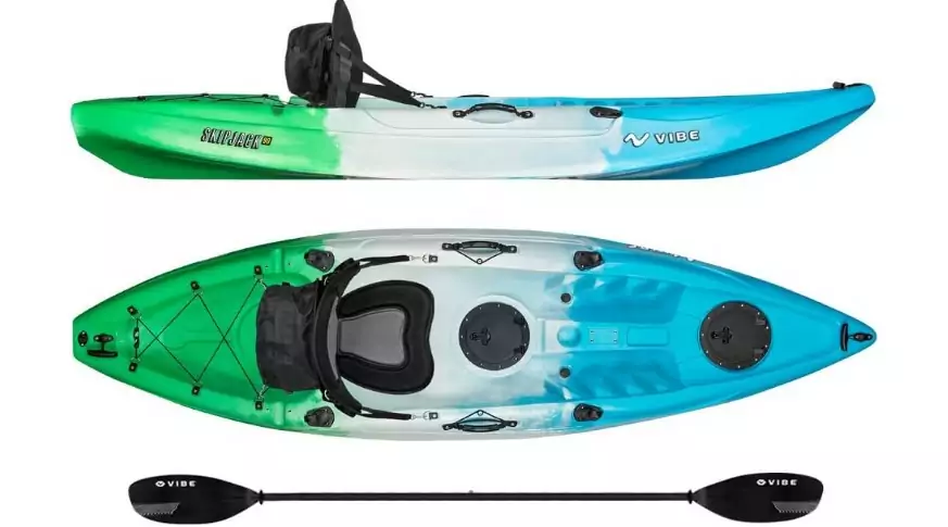 Vibe Kayaks Skipjack 90 9 Foot Angler and Recreational Sit On Top Light Weight Fishing Kayak