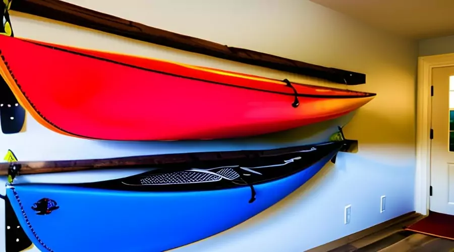 diy hanging kayak storage 